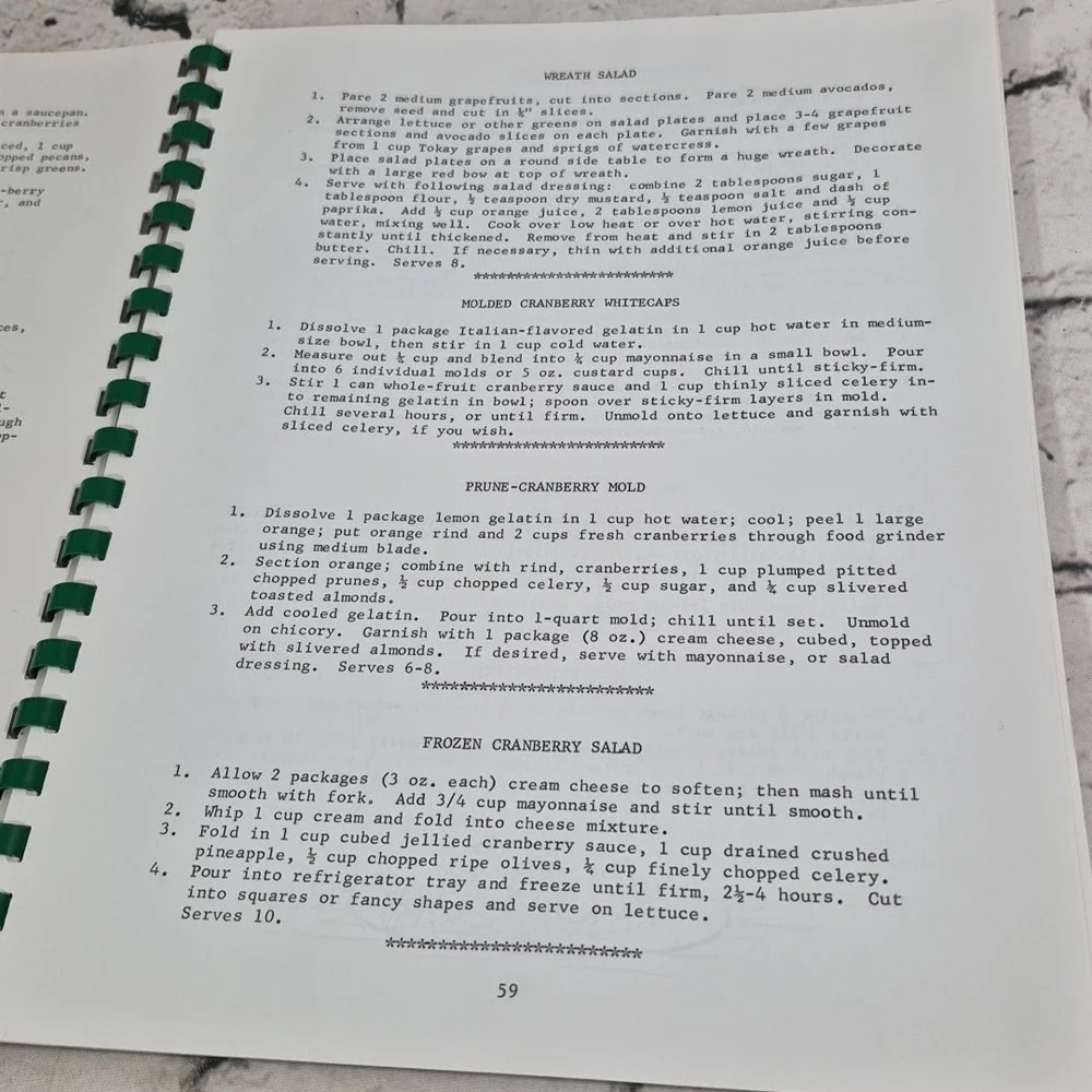 Merry Christmas‎ Foods Vintage 60's Cookbook Spiral Community